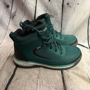 BOGS WOMEN'S EMERALD‎ GREEN SHALE MID SOFT TOE WATERPROOF WORK BOOTS SZ 7.5 GUC